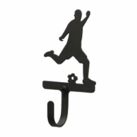 Village Wrought Iron WH-183-S Soccer Player Wall Hook Small - Black