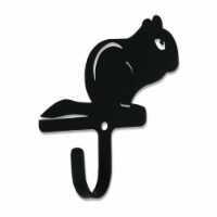 Metal Wall Hook with Chipmunk Accent, Small, Black
