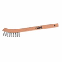 Inspection Brushes, 2 x 9 Rows, Stainless Steel Wire, Bent Wood Handle