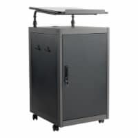 Oklahoma Sound Modern Metal Teacher's WorkPod Lectern in Charcoal Slate