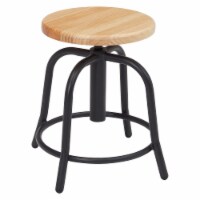 National Public Seating NPS 6800 Series Armless Steel Height Adjustable Swivel Stool Natural