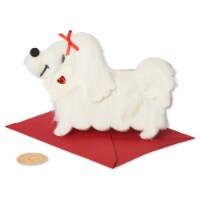 Papyrus Valentine's Day Greeting Card (White Fur Dog with Letter) Perspective: Main
