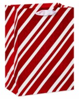 American Greetings Medium Christmas Red Stripes Gift Bag