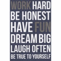 Recycled Paper Greetings Work Hard, Be Honest, Have Fun, Dream Big Graduation Congrats Card Perspective: Main