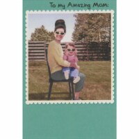 RPG Vintage Photo of Mom and Child Wearing Identical Sunglasses Funny Mother's Day Card Perspective: Main