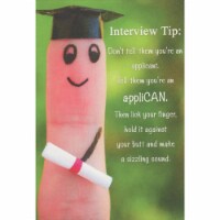 RPG Photo of Finger with Grad Cap and Diploma: Interview Tip Funny Graduation Card Perspective: Main
