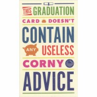 Recycled Paper Greetings No Corny Advice Gift Card / Money Holder Graduation Card Perspective: Main