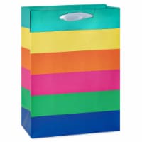 American Greetings Medium Gift Bag - Horizontal Multicolored Stripes (#5) Perspective: Main