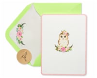 Papyrus Thinking Of You Card #54, Owl with Flower Crown Perspective: Main