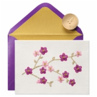 Papyrus Thinking Of You Card #57, Embroidered Cherry Blossoms Perspective: Main