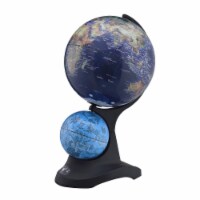 HomeRoots 468308 18 in. Black & Navy Polyresin Dual Globe, Blue & Black