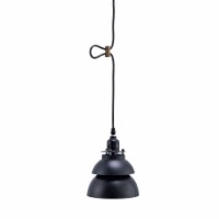 HomeRoots 468893 Industrial Two Tier Black Metal Hanging Light