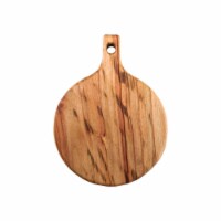 HomeRoots 469164 Natural Wood Laurel Wood Anti Bacterial Round Pizza Paddle Board