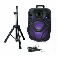 QFX 15 Inch Rechargeable Bluetooth Speaker System with LED Lights and Microphone