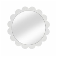 New View Scallop Edge Mirror with White Frame Perspective: Main