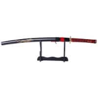 Siwode 40 Inch Carbon Steel Golden Dragon Full Tang Japanese Katana Blade, Red