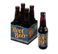 Ithaca Beer Co. Root Beer Soda Bottles Perspective: Main