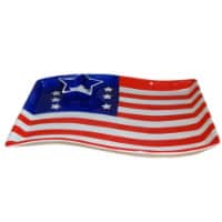 KitchenWorthy 290-2PCCD KitchenWorthy Patriotic Chip and Dip Stoneware Platter