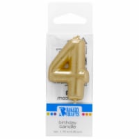 Bakery Crafts Gold Numeral Four Birthday Candle
