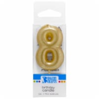 Bakery Crafts Gold Numeral Eight Birthday Candle