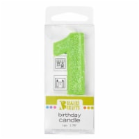 Bakery Crafts Glitter Green 1 Birthday Candle