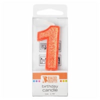 Bakery Crafts Glitter Orange 1 Birthday Candle