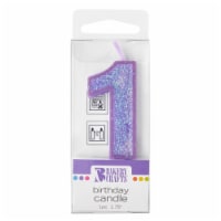 Bakery Crafts Gliter Purple 1 Birthday Candle