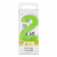 Bakery Crafts Glitter Green 2 Birthday Candle