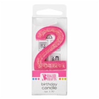 Bakery Crafts Glitter Pink 2 Birthday Candle