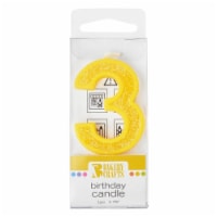Bakery Crafts Glitter Yellow 3 Birthday Candle