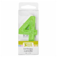 Bakery Crafts Glitter Green 4 Birthday Candle