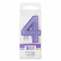 Bakery Crafts Glitter Purple 4 Birthday Candle