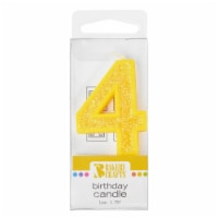 Bakery Crafts Glitter Yellow 4 Birthday Candle