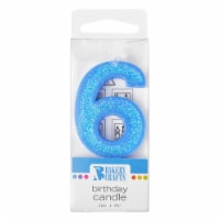 Bakery Crafts Glitter Blue 6 Birthday Candle