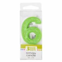 Bakery Crafts Glitter Green 6 Birthday Candle