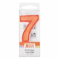Bakery Crafts Glitter Orange 7 Birthday Candle