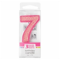 Bakery Crafts Glitter Pink 7 Birthday Candle