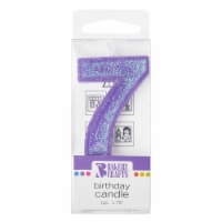 Bakery Crafts Glitter Purple 7 Birthday Candle