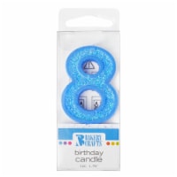 Bakery Crafts Glitter Blue 8 Birthday Candle