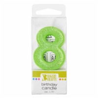 Bakery Crafts Glitter Green 8 Birthday Candle