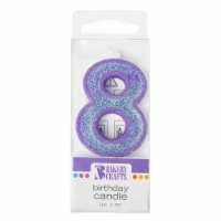Bakery Crafts Glitter Purple 8 Birthday Candle