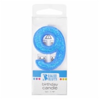 Bakery Crafts Glitter Blue 9 Birthday Candle