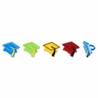 DecoPac Assorted Graduation Hat Ring Cake Decorations Perspective: Main