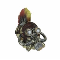 Post-Apocalypse Cyber Punk Mohawk Skull Hand Painted Statue