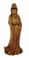 Guanyin Goddess of Mercy Faux Carved Wood Look Statue