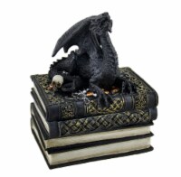 Medieval Dragon on Antique Books Trinket / Stash Box