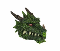 Hand Painted Green Dragon Head Treasure / Trinket Box 6.5 Inches Long