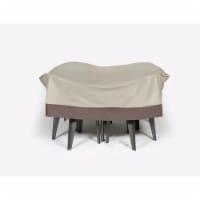 LB International 32583481 72 in. Durable Outdoor Round Patio Furniture Set Vinyl Cover - Beig