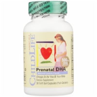 Child Life Natural Lemon Flavor Prenatal DHA Gelcaps 30 Count 600 mg