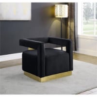 Connor Velvet Upholstered Accent Chair in Black